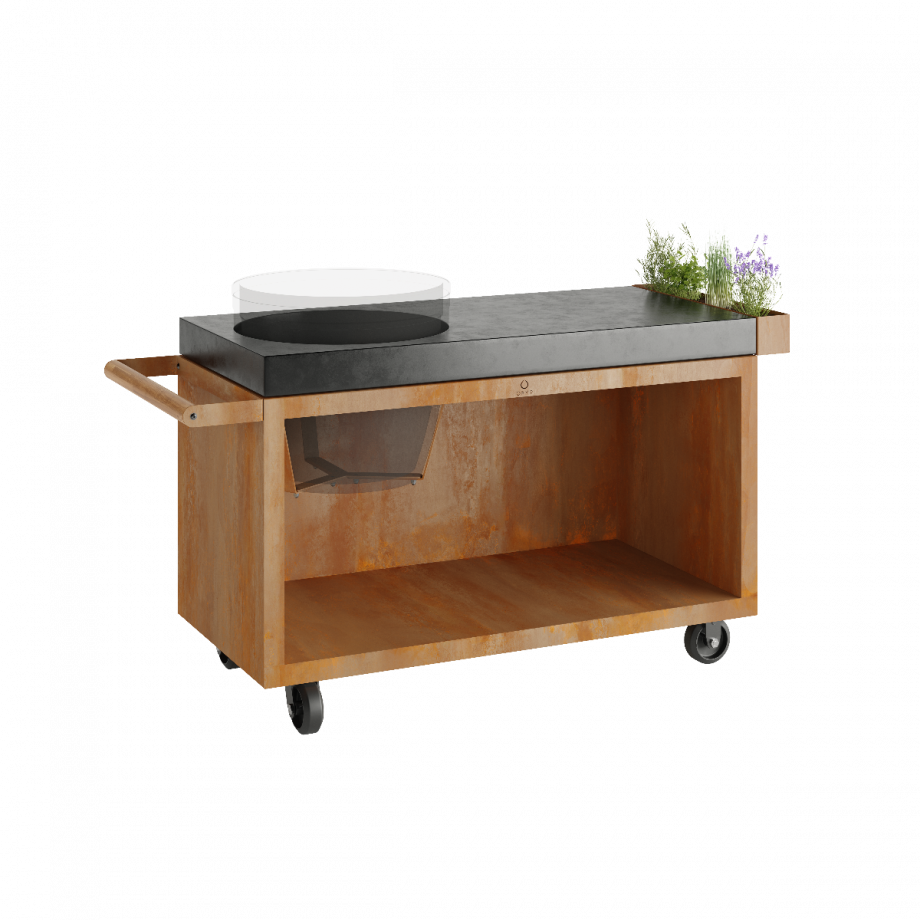 Big green egg metal table shop