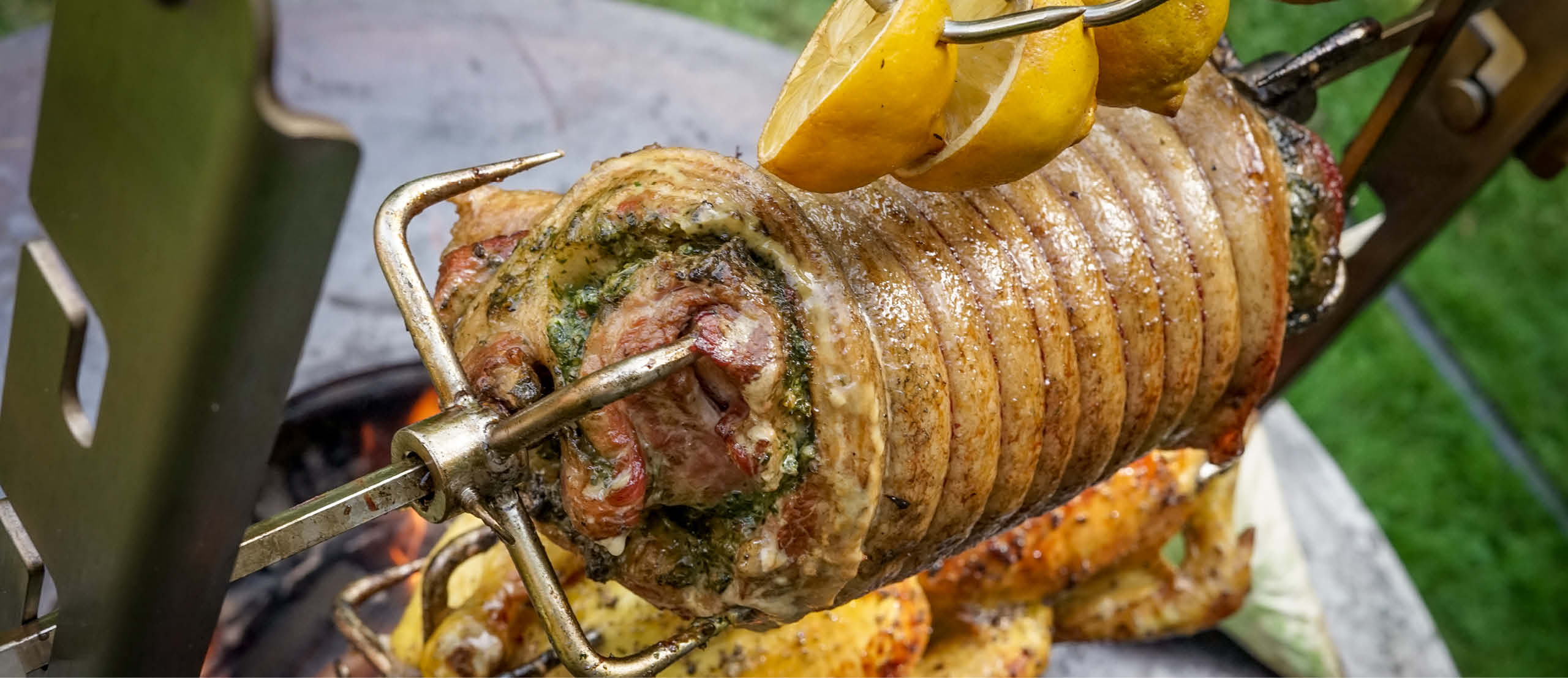 Duroc pork belly with homemade pesto