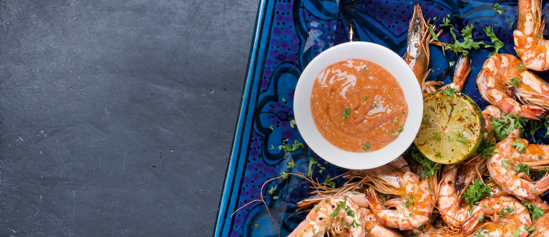 Gambas with spicy dip